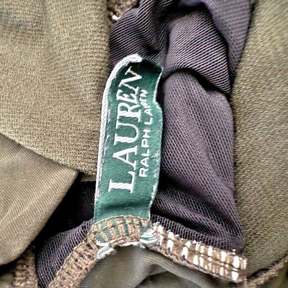 RALPH LAUREN | Olive Green One Piece Swimsuit Ruffle Surplice Ruched | Size XL - Picture 7 of 7